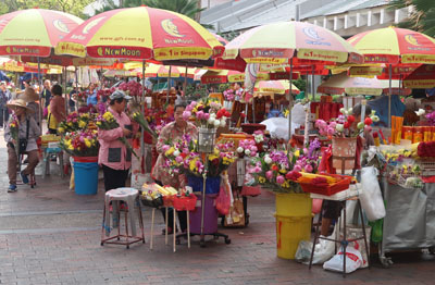 Tempel bloemen Singapore