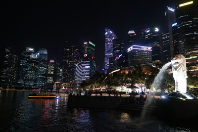 Singapore skyline by night